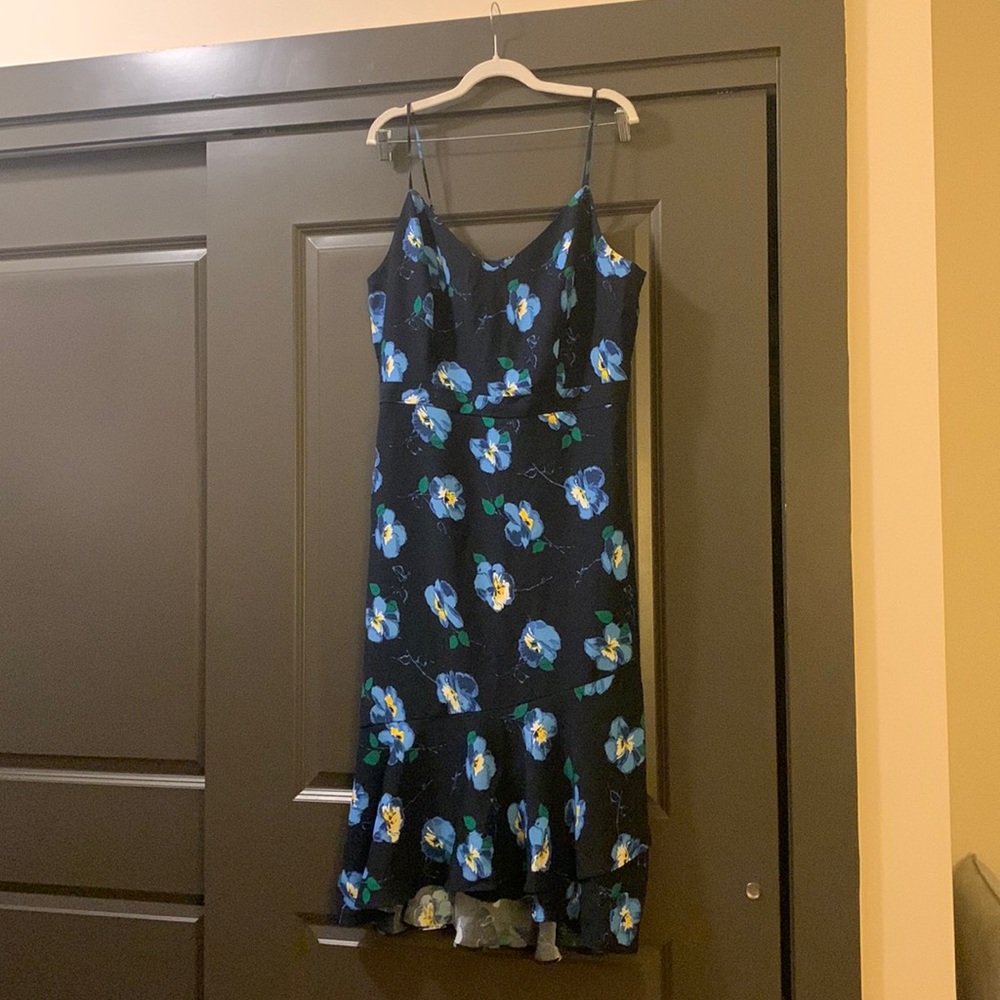 Blue Floral Midi Dress